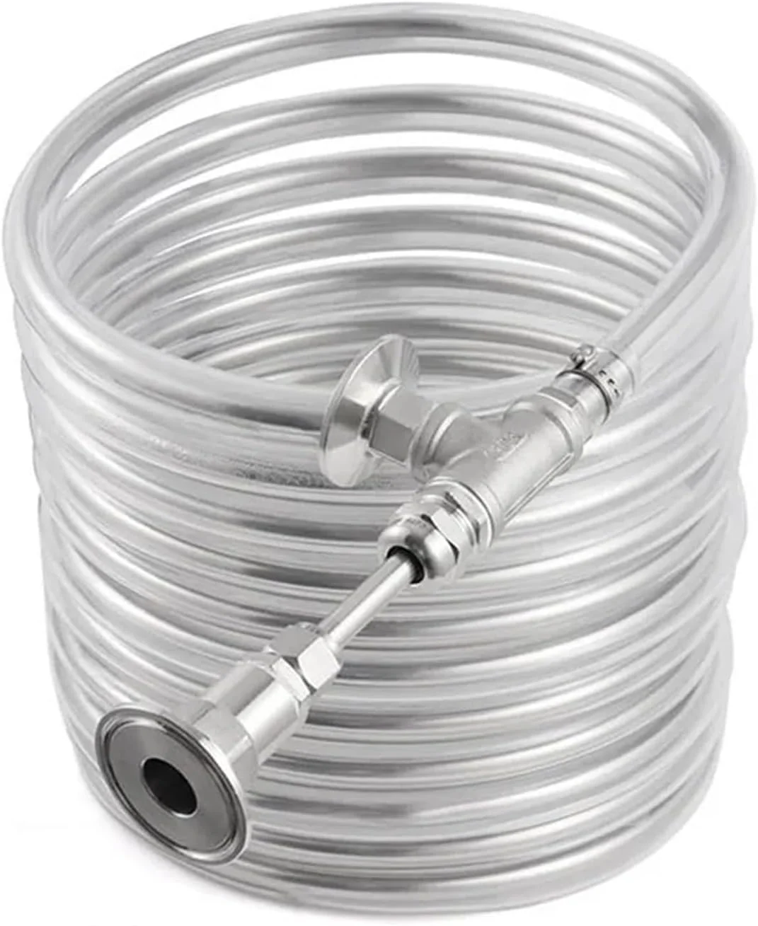 مبدل حرارتی، خنک کننده گیاه جریان مخالف، مبدل حرارتی لوله کویل خنک کننده فولاد ضد زنگ 10 متری با اتصال نصب 1.5 اینچی برای گرمایش از کف، گرمایش آب