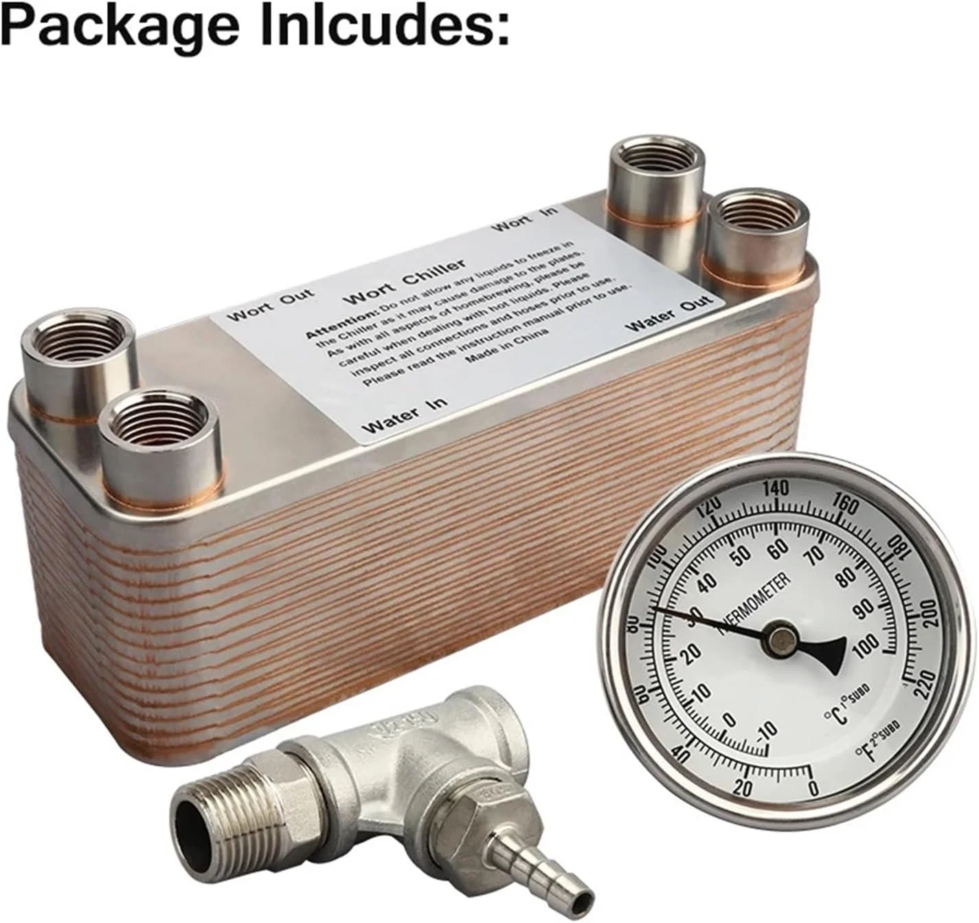مبدل حرارتی، خنک کننده گیاه نوشیدنی آبجو 30 صفحه مبدل حرارتی ابزار خنک کننده آبجو با پروب دماسنج دو فلزی 3 اینچی برای گرمایش از کف، گرمایش آب مبدل حرارتی، خنک کننده گیاه نوشیدنی آبجو 30 صفحه مبدل حرارتی ابزار خنک کننده آبجو با پروب دماسنج دو فلزی 3 اینچی برای گرمایش از کف، گرمایش آب