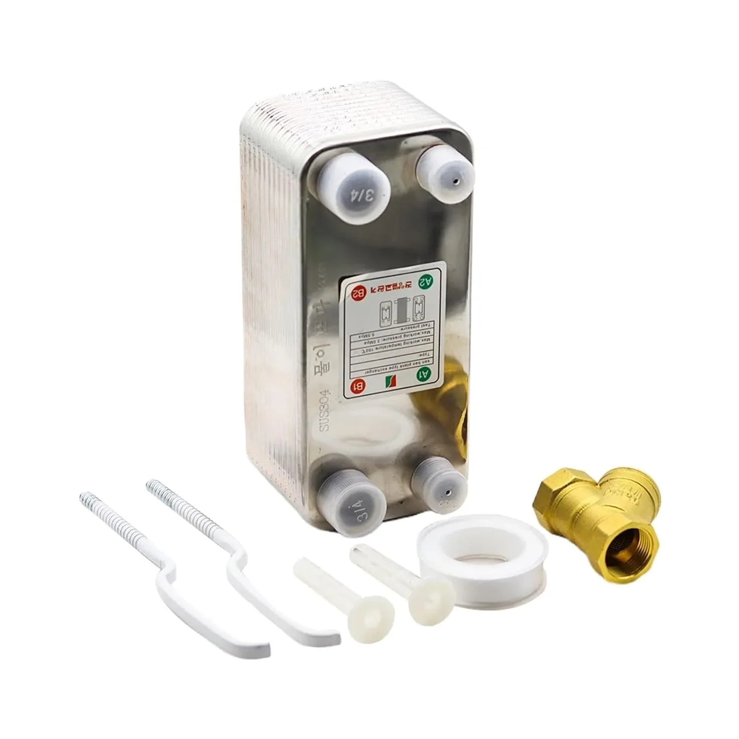 مبدل حرارتی 24 صفحه ای، خنک کننده گیاه آبجو، خنک کننده SUS 304 فولاد ضد زنگ برای آبجوسازی، گرمایش از کف، گرمایش آب (طرف متفاوت)