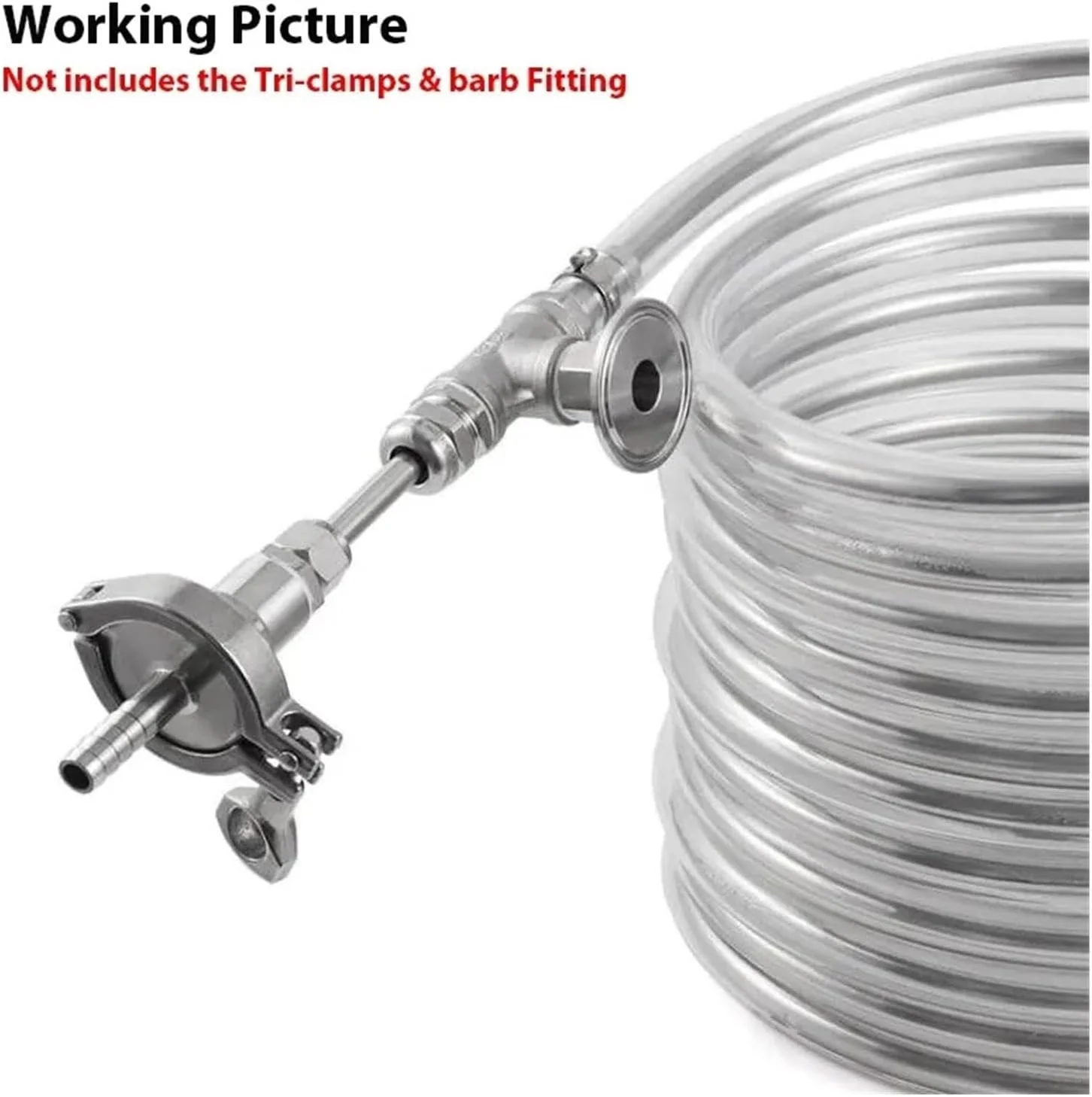 مبدل حرارتی، خنک کننده گیاه جریان مخالف، مبدل حرارتی لوله کویل خنک کننده فولاد ضد زنگ 10 متری با اتصال نصب 1.5 اینچی برای گرمایش از کف، گرمایش آب