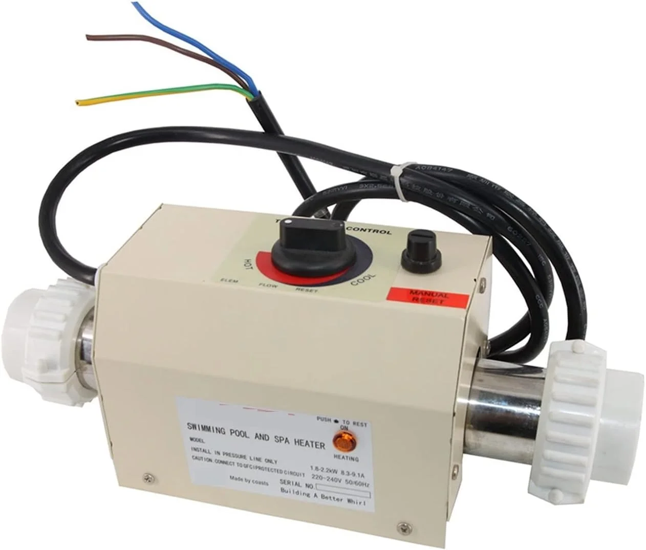 گرمکن استخر و جکوزی 3 کیلووات ترموستات سخان المياه الكهربائية لحوض حمام السباحة منتجع صحي حمام للتدليك الحوض الساخن