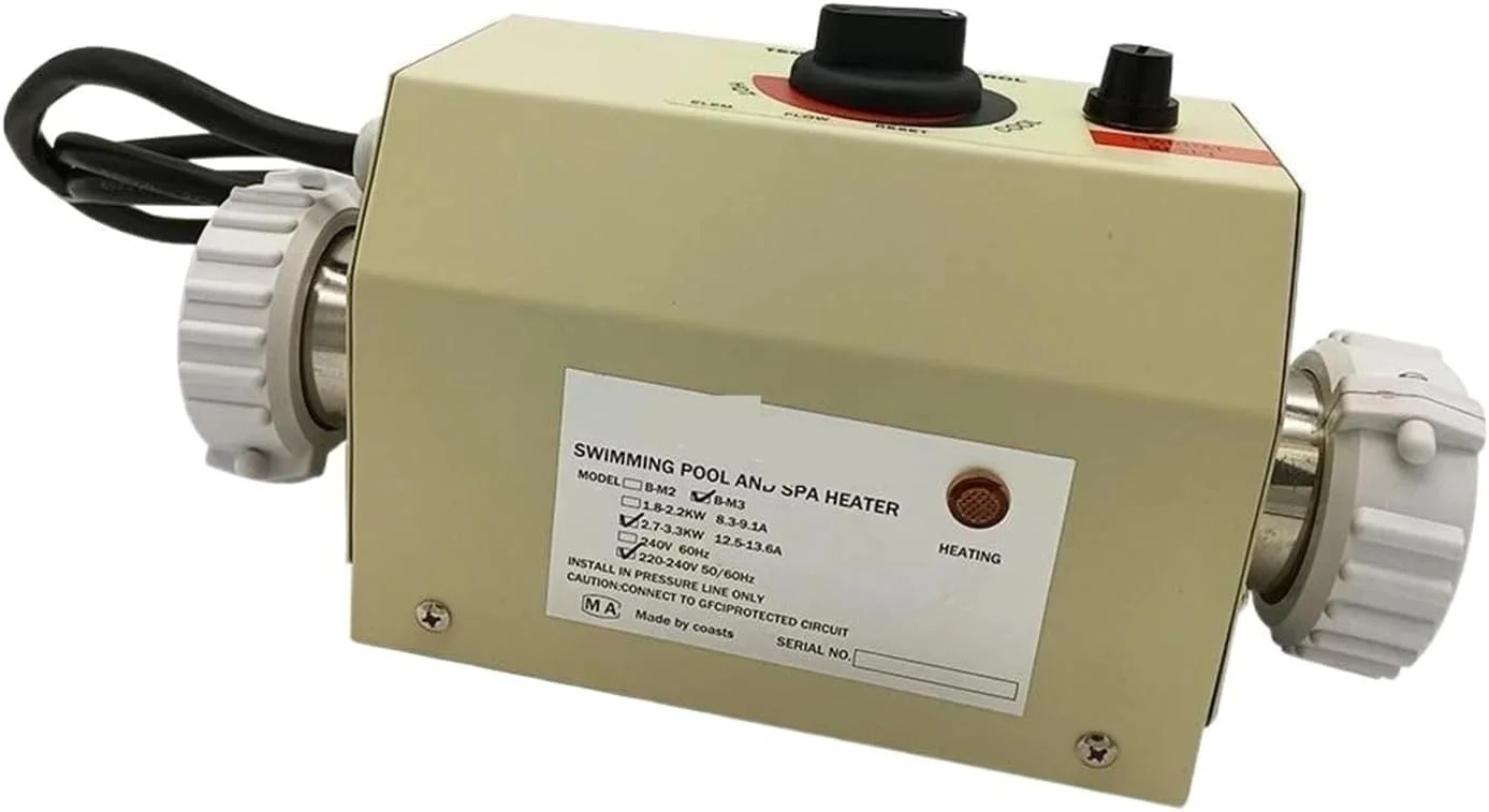 گرمکن استخر و جکوزی 3 کیلووات، بخاری برقی برای استخر، حمام و اسپا، ترموستات گرمایش آب، لوازم جانبی استخر