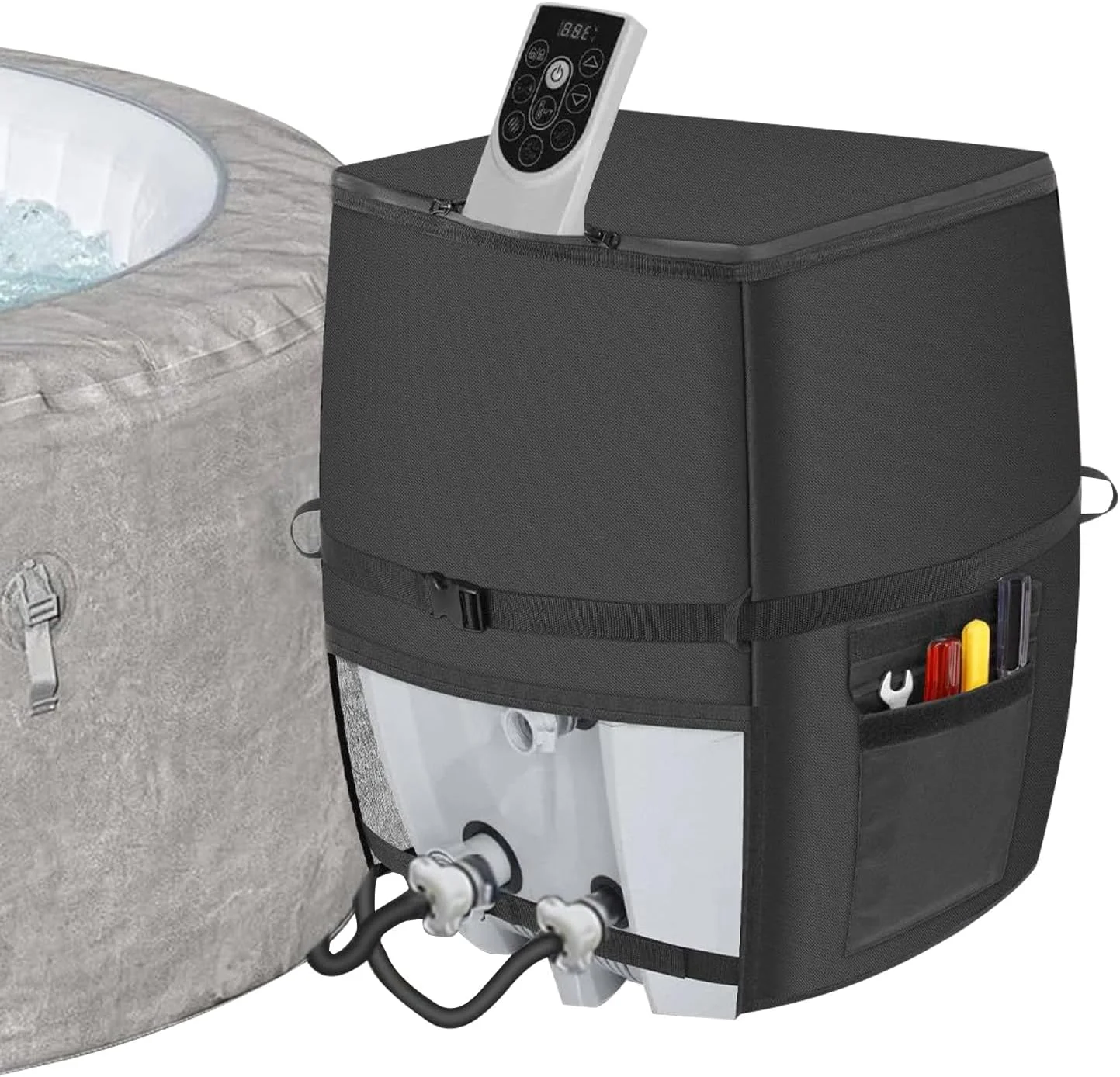 روکش پمپ جکوزی - روکش پمپ گرمکن آبگرمکن فضای باز | محافظ عایق ضد آب با بست زیپی برای خوابگاه ویلایی حیاط خلوت آپارتمان خانه ساحلی روکش پمپ جکوزی - روکش پمپ گرمکن آبگرمکن فضای باز | محافظ عایق ضد آب با بست زیپی برای خوابگاه ویلایی حیاط خلوت آپارتمان خانه ساحلی