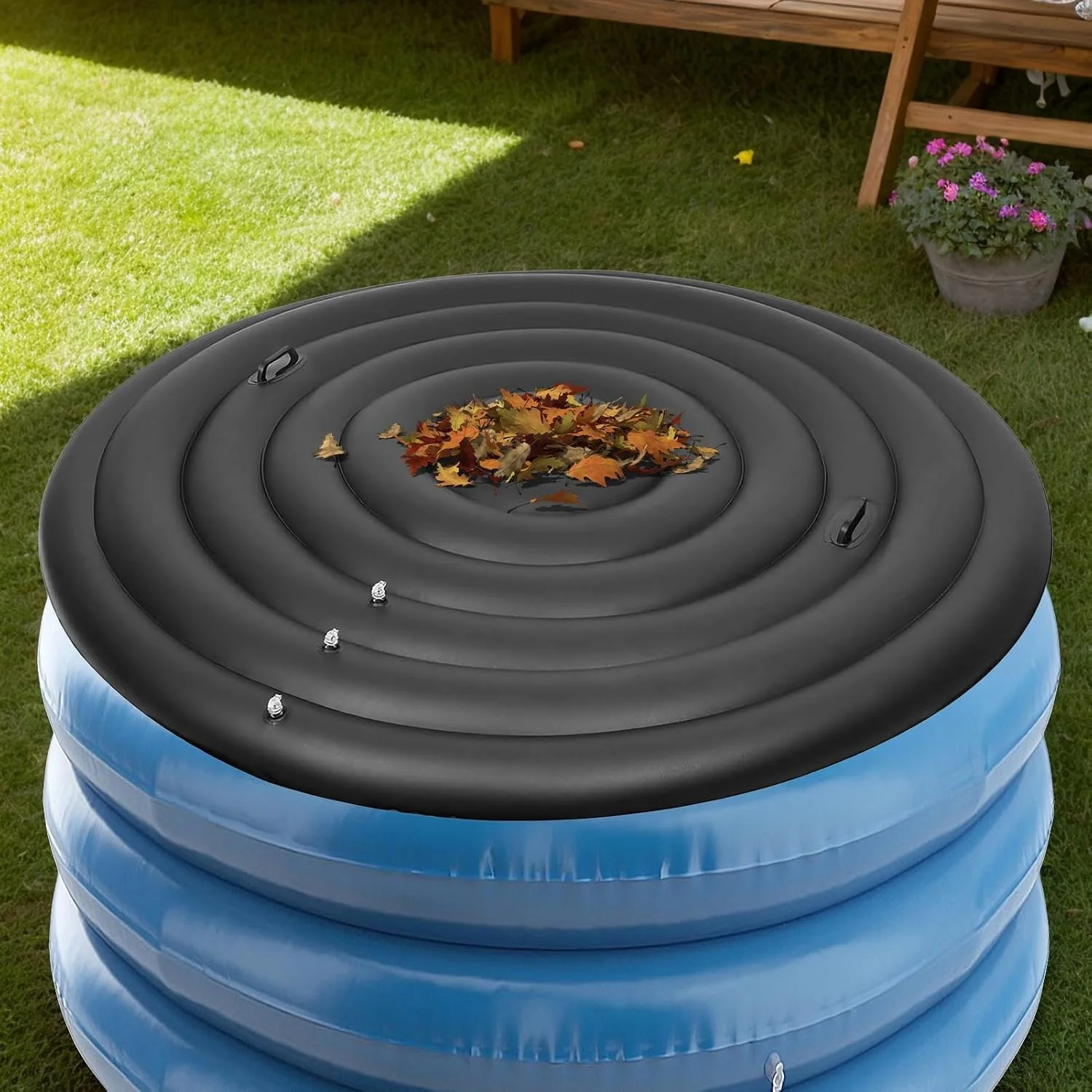 روکش جایگزین وان آب گرم - درب برای استخر آبگرم | روکش بادی گرد وان آب گرم مقاوم در برابر نشت و هوا برای داخل و خارج از منزل