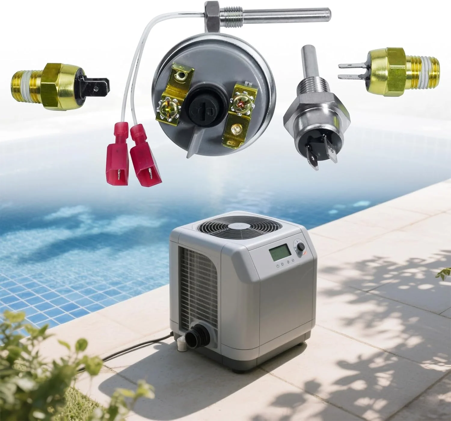 کیت تعمیر بخاری استخر مناسب برای Pentair MasterTemp & Max-E-Therm شامل قطعات جایگزین سنسور دودکش 42002-0024S ترمیستور 42001-0063S سوئیچ 42002-0025S 42001-0060S 42001-0053S