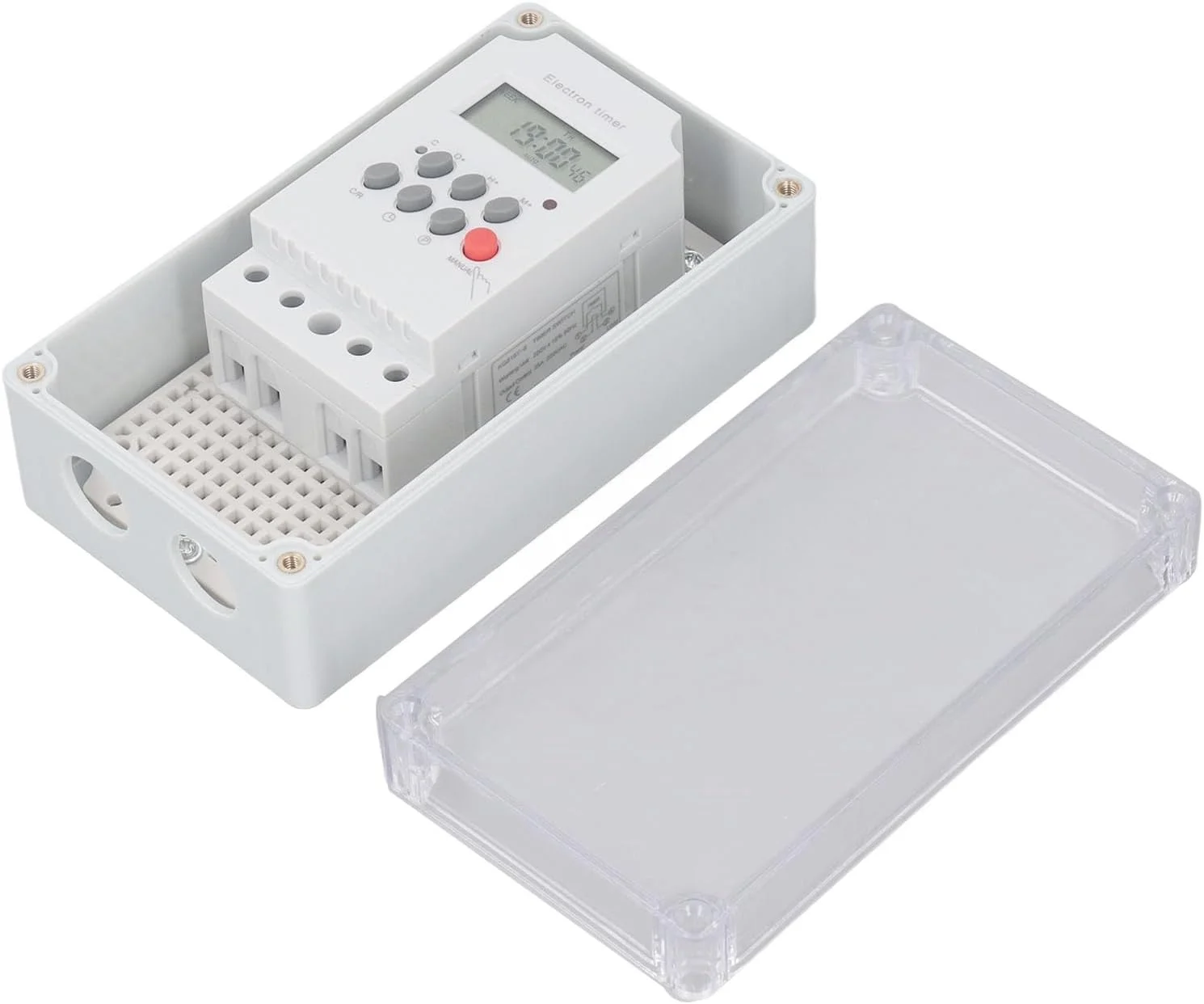 تایمر پمپ استخر ضد آب، جعبه تایمر دیجیتال، سوئیچ کنترل زمان قابل برنامه ریزی برای موتور، سوئیچ تایمر پمپ استخر ضد آب برای بخاری اسپا (DC 12V)