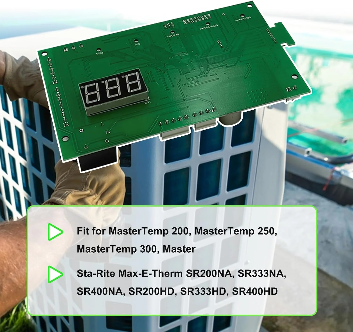 برد کنترل ارتقا یافته اصلی 42002-0007S به همراه پد سوئیچ 472610Z برای Pentair MasterTemp 200/250/300/400 و Sta-Rite Max-E-Therm SR200/SR333/SR400NA یا HD 460805 ،461105 برد کنترل جایگزین