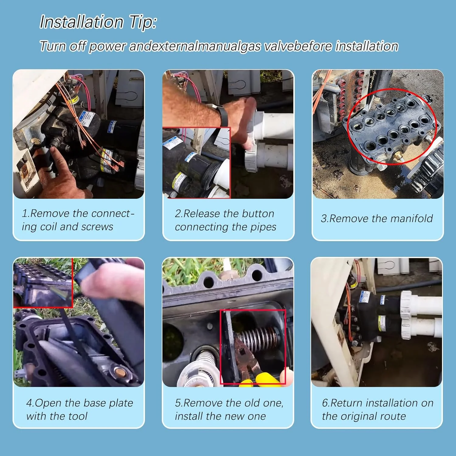 کیت جایگزینی شیر بای پس مانیفولد Timilge 77707-0001 برای بخاری استخر و اسپا Mastertemp و Sta-Rite Max-E-Therm