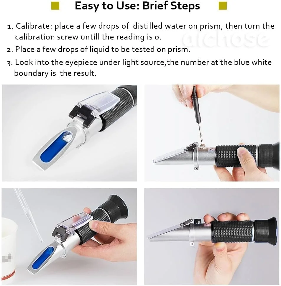 رفراکتومتر شوری آب، هیدرومتر با مقیاس دوگانه: وزن مخصوص 1.000-1.070 و PPT 0-100 (1‰ = 1ppt = 1000 ppm)، تستر آب دریا دستی برای آکواریوم، نگهداری ماهی های دریایی، تانک استخر