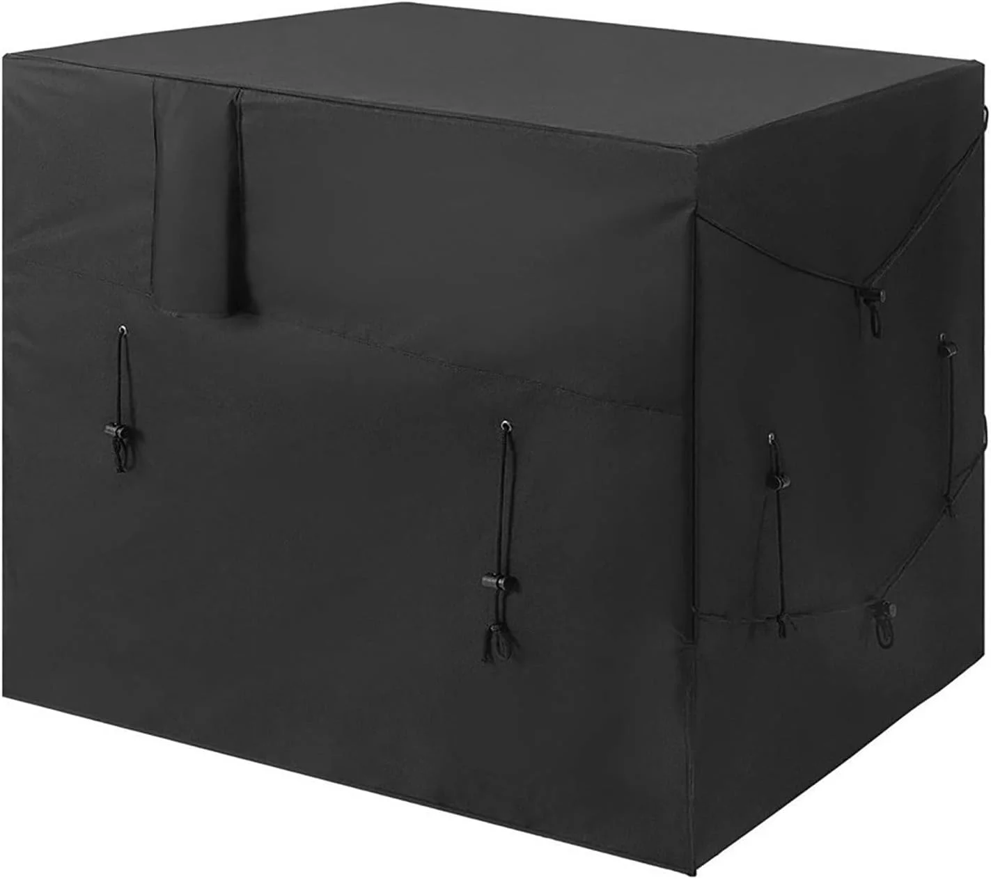 روکش پمپ حرارتی استخر ضد آب مناسب فضای باز، روکش پمپ گرمکن استخر و جکوزی با بند کشی، پارچه آکسفورد 210D، ضد گرد و غبار، ضد باد، ضد اشعه ماوراء بنفش، 101 x 86 x 78 سانتی متر