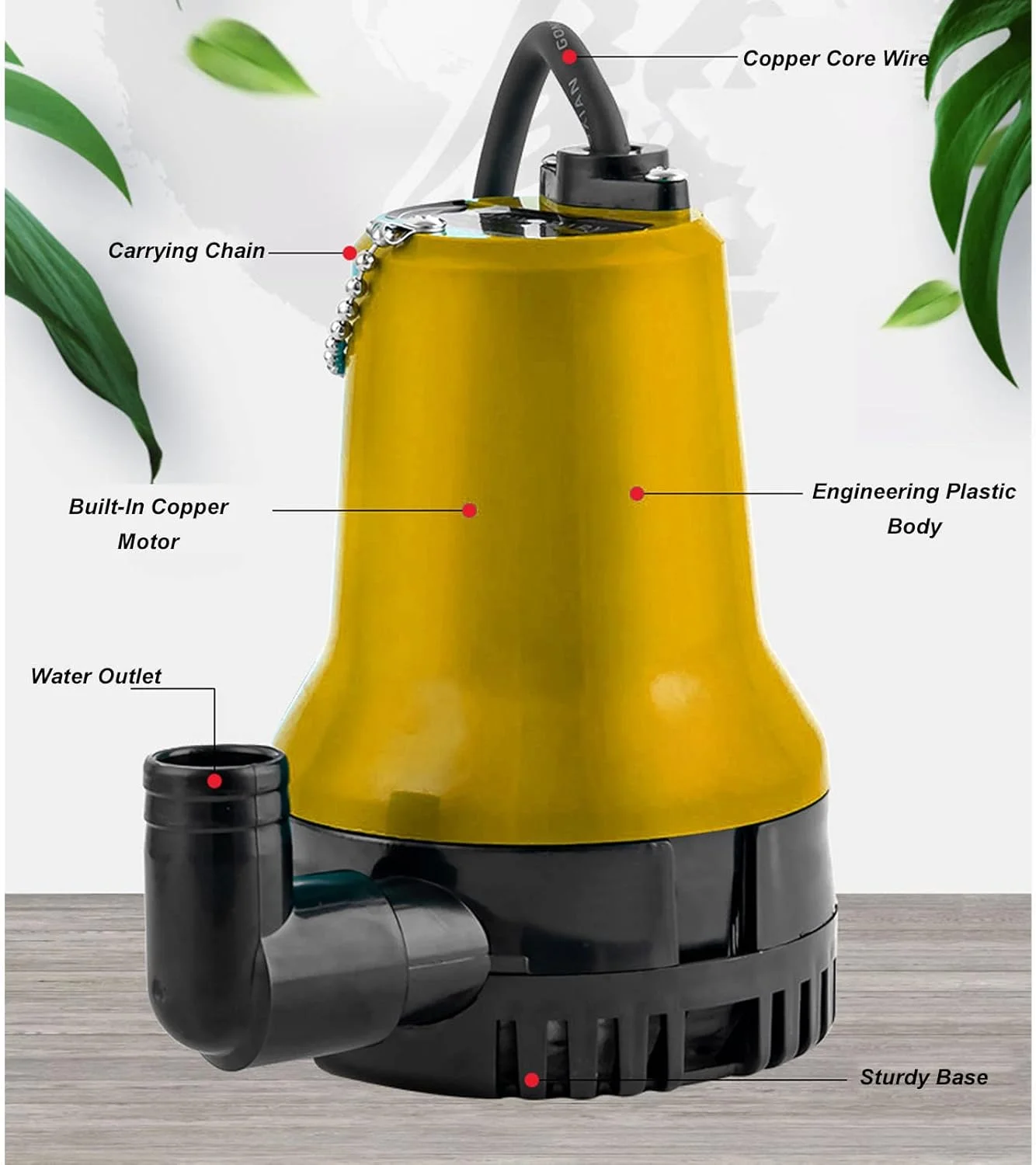 پمپ آب تله، 70 لیتر در دقیقه 5400 دور در دقیقه 45 وات ارتفاع 4 متر پمپ شناور DC 12 ولت پمپ غوطه ور پمپ آب کاربردی با پروانه تک مرحله ای، پوشش توری قابل جابجایی برای آکواریوم ماهی قایق حوض استخر آبگرم کاروان RV