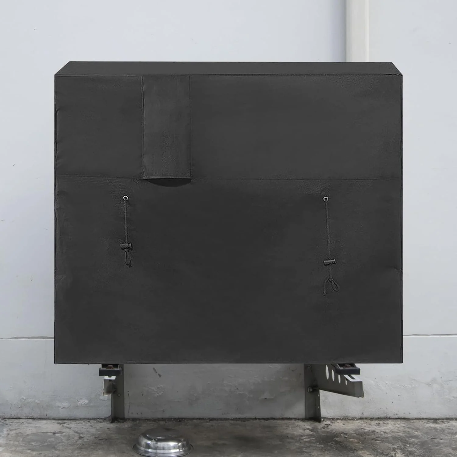 روکش پمپ حرارتی استخر ضد آب مناسب فضای باز، روکش پمپ گرمکن استخر و جکوزی با بند کشی، پارچه آکسفورد 210D، ضد گرد و غبار، ضد باد، ضد اشعه ماوراء بنفش، 101 x 86 x 78 سانتی متر