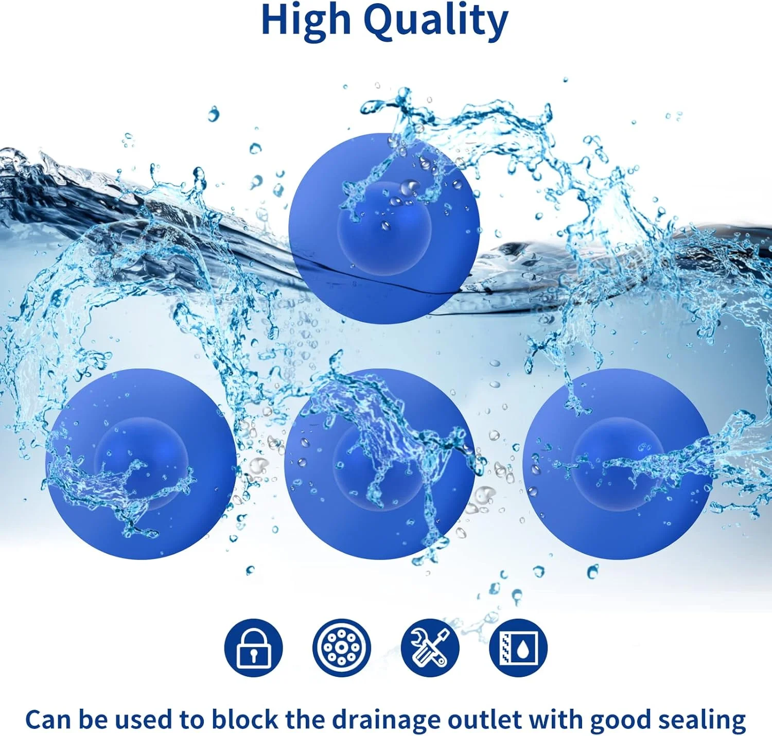 پلاگ دیواری استخر شنا Abeillo بسته 4 عددی - قطعات جایگزین - درپوش سوراخ صافی پمپ فیلتر استخر شنای رو زمینی سازگار با Intex و Bestway (آبی)