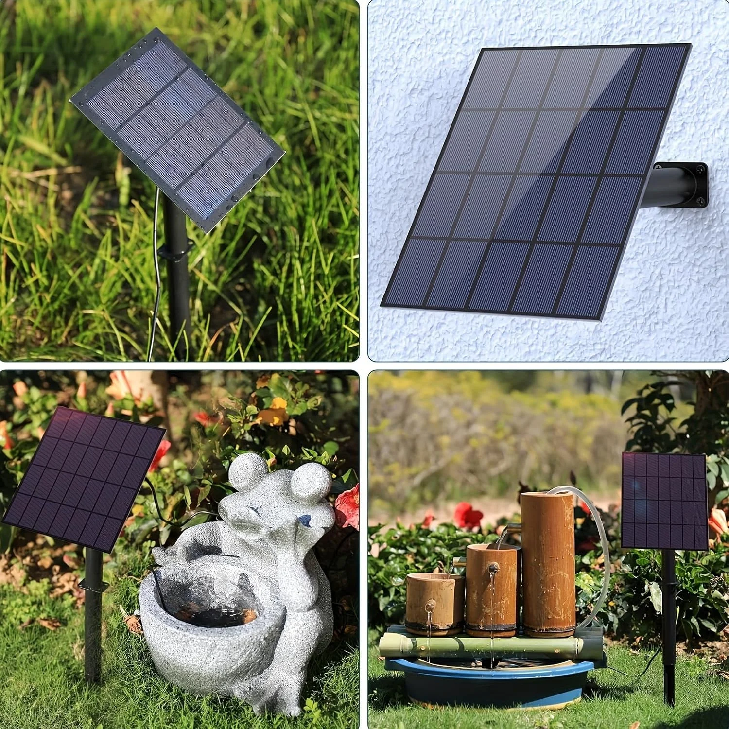 آبنمای خورشیدی پمپ آب، کیت پمپ حوضچه آبنمای خورشیدی ارتقا یافته با پایه، پمپ آب آبنمای خورشیدی برای حمام پرندگان، باغ، حیاط خلوت، استخر، آکواریوم، پمپ آب خورشیدی 2.5 وات