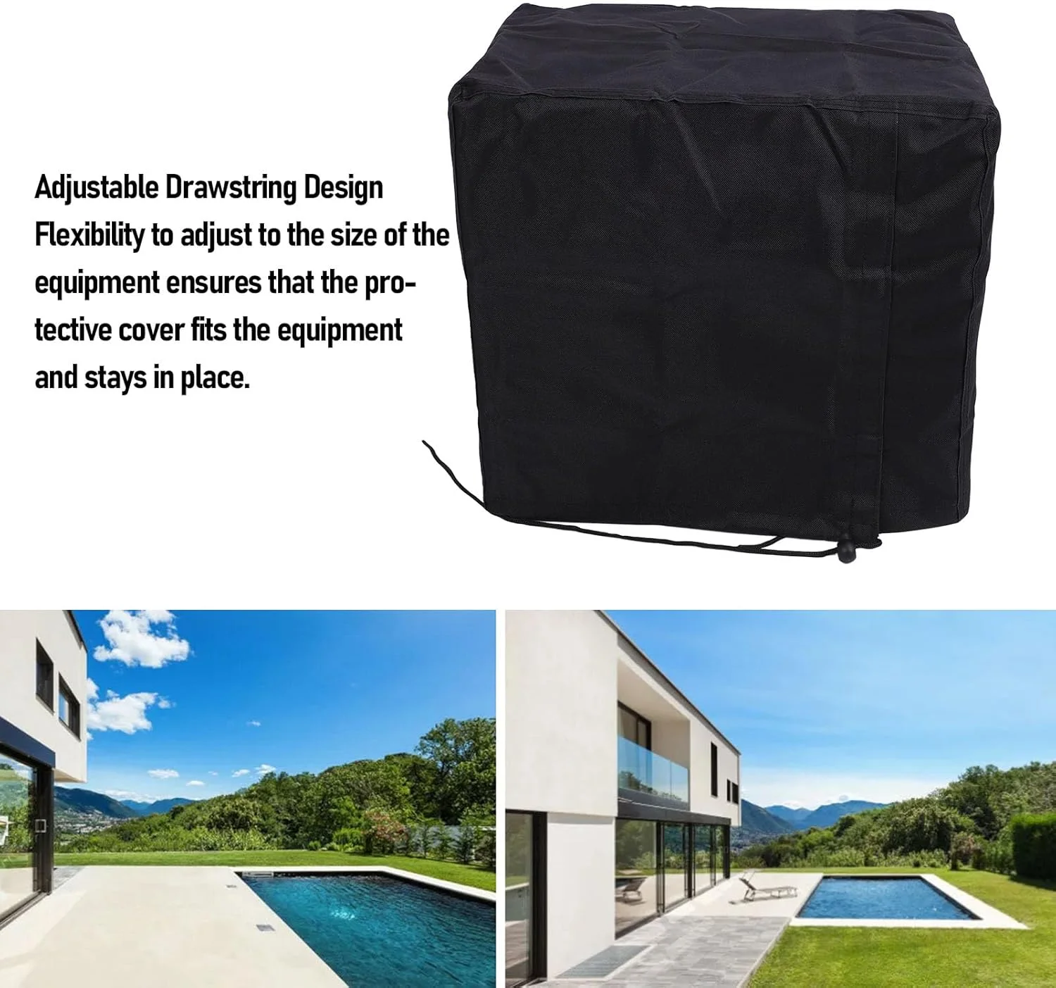 روکش پمپ فیلتر شنی gernie، روکش زمستانی ضد آب و ضد اشعه ماوراء بنفش برای پمپ فیلتر شنی استخر، روکش پمپ استخر زمینی با بند کشی، روکش فیلتر استخر سنگین، روکش تجهیزات استخر