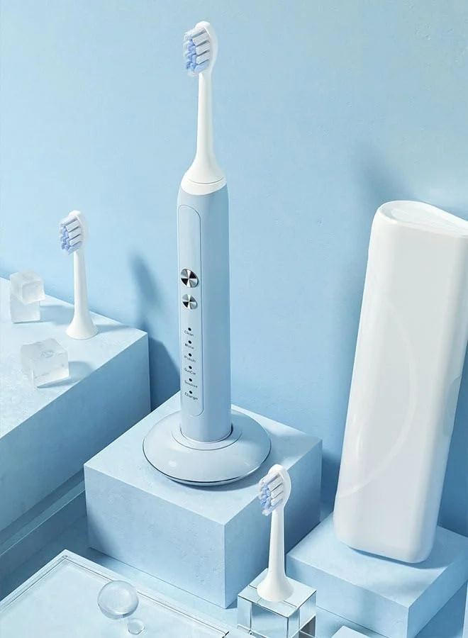 مسواک برقی NKX فوق العاده نرم و ضد آب، ابزار تمیز کننده دندان با باتری و دارای 4 سر مختلف