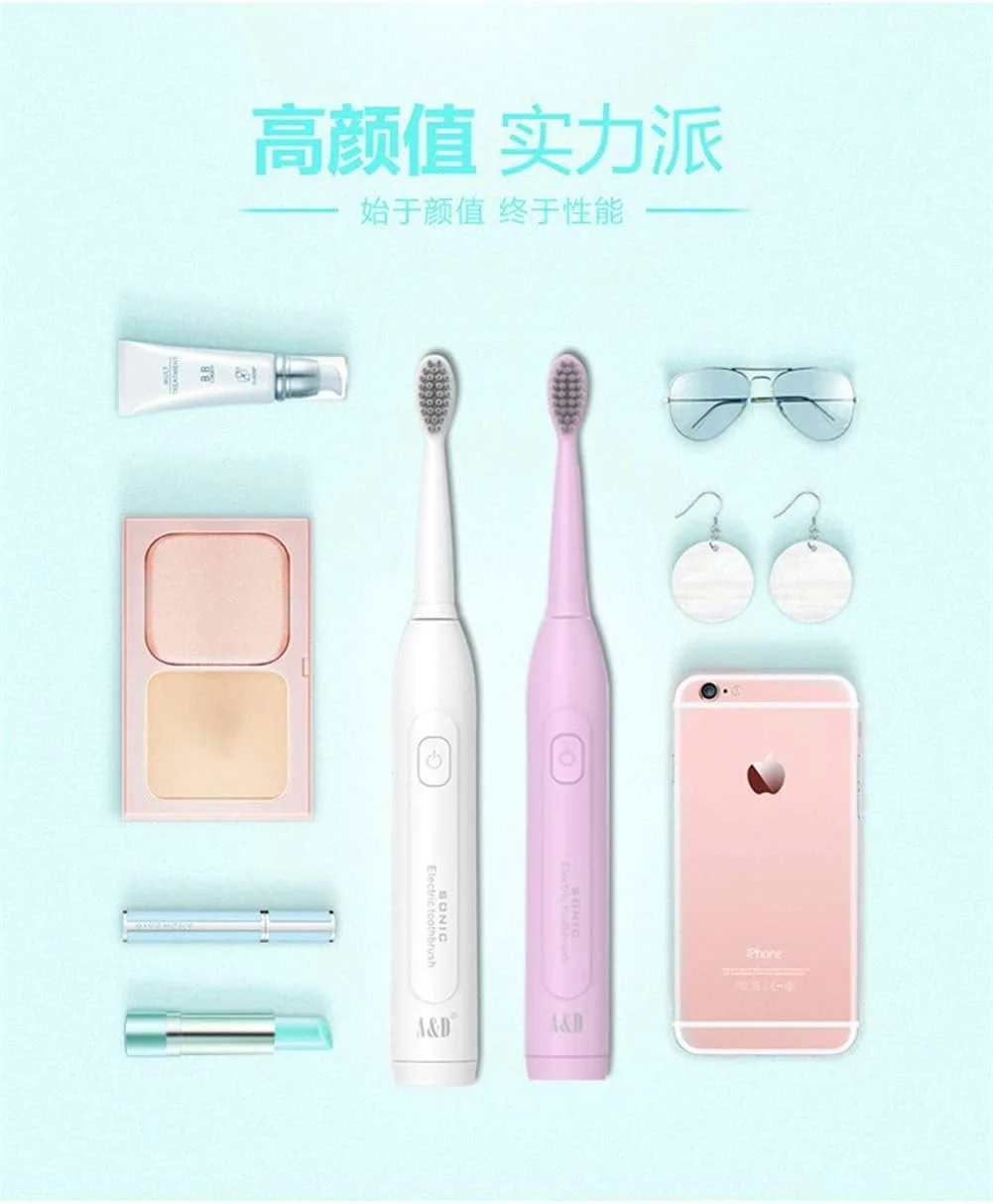 مسواک برقی A-N، مسواک بزرگسال، ویبره التراسونیک، مسواک تنبل شارژی USB (رنگ: سفید)