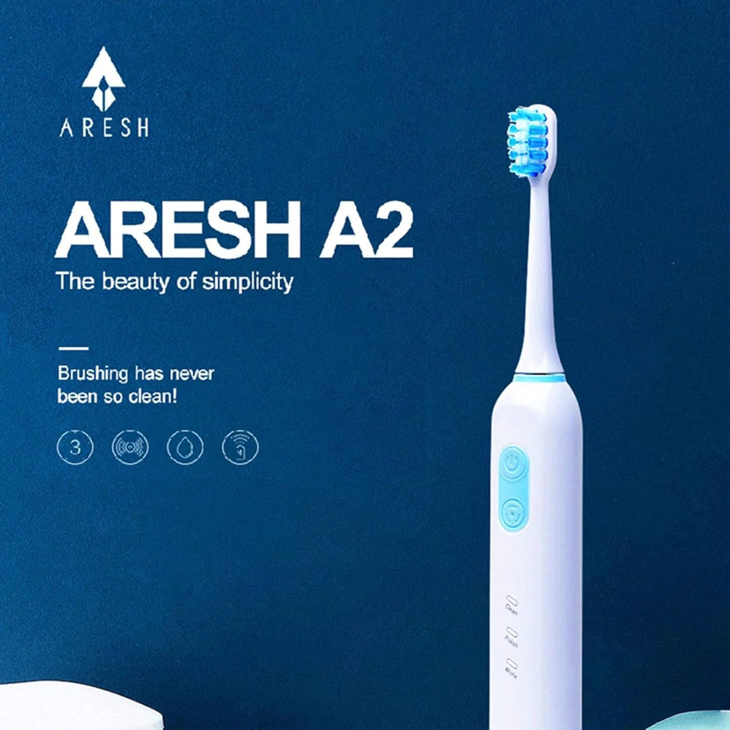 مسواک برقی سونیک NC Apiyoo مدل A2، هوشمند، قابل شارژ، 3 حالت، سفید خالص، تایمر بزرگسال، برس اولتراسونیک اتوماتیک I P X7