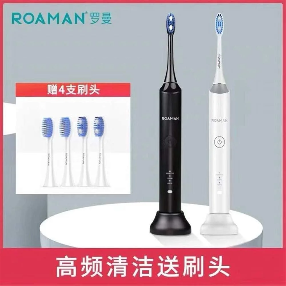 مسواک برقی A-N مدل T3، مسواک صوتی شارژی اتوماتیک ضد آب با موهای نرم مناسب بزرگسالان و کودکان (رنگ: سفید)