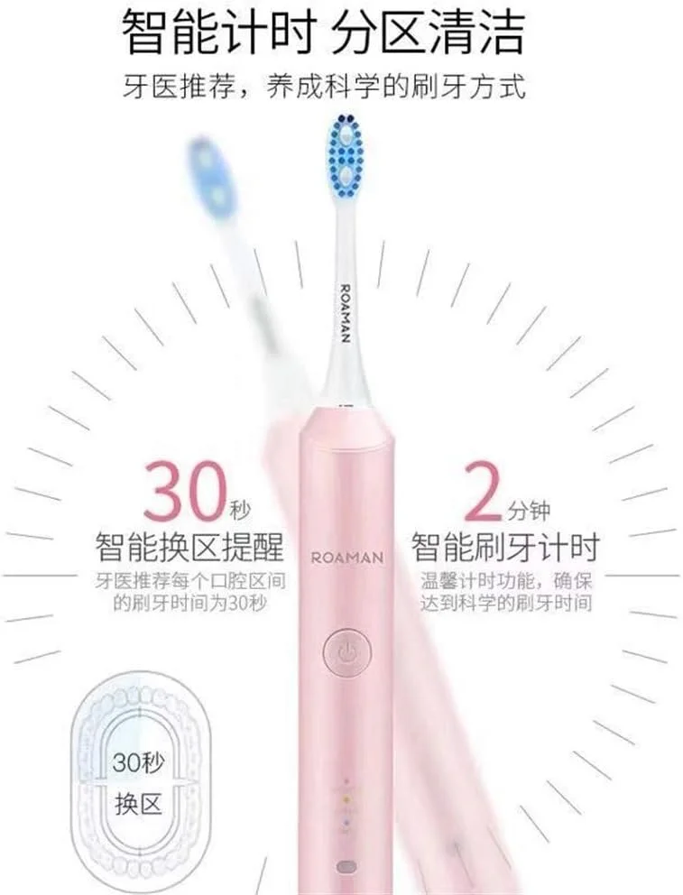 مسواک برقی A-N مدل T3، مسواک صوتی شارژی اتوماتیک ضد آب با موهای نرم مناسب بزرگسالان و کودکان (رنگ: سفید)