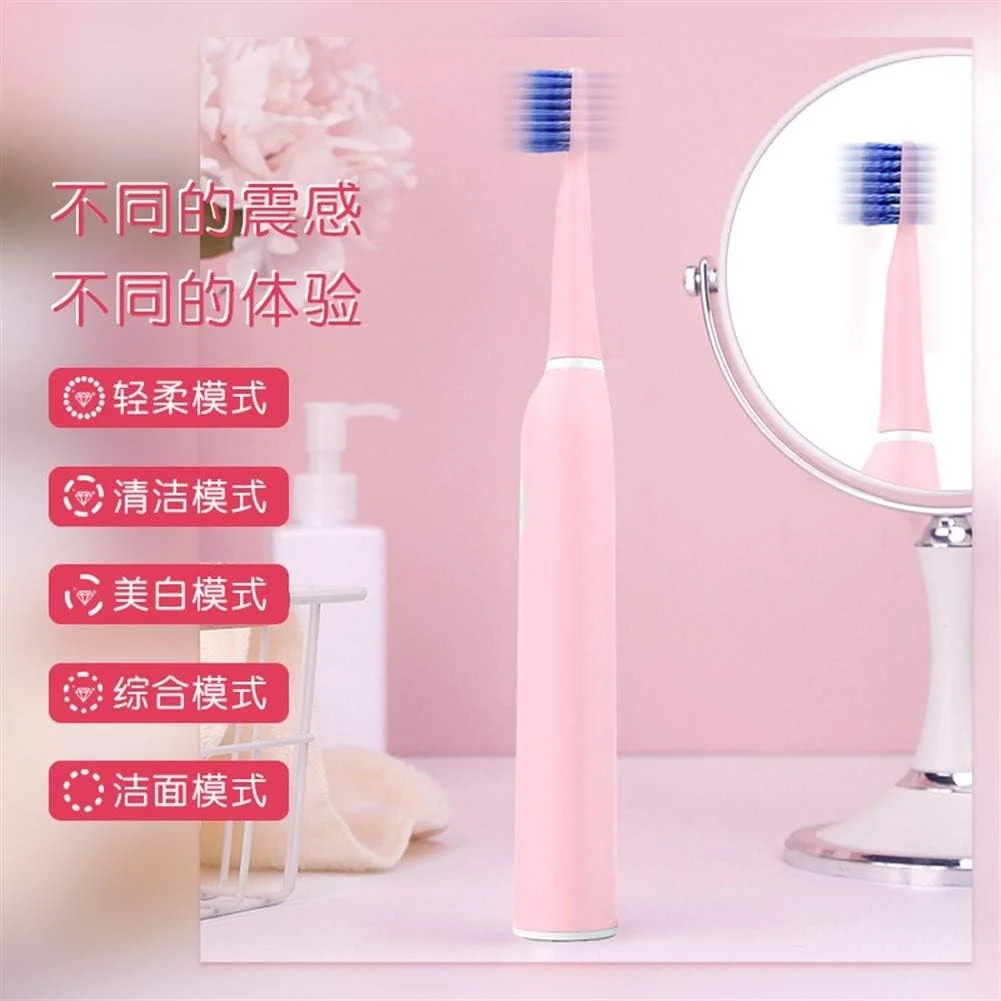 مسواک برقی شارژی USB مدل A-N، مناسب بزرگسالان، دارای 5 حالت تمیزکنندگی و سفیدکنندگی دندان (رنگ: سبز روشن)