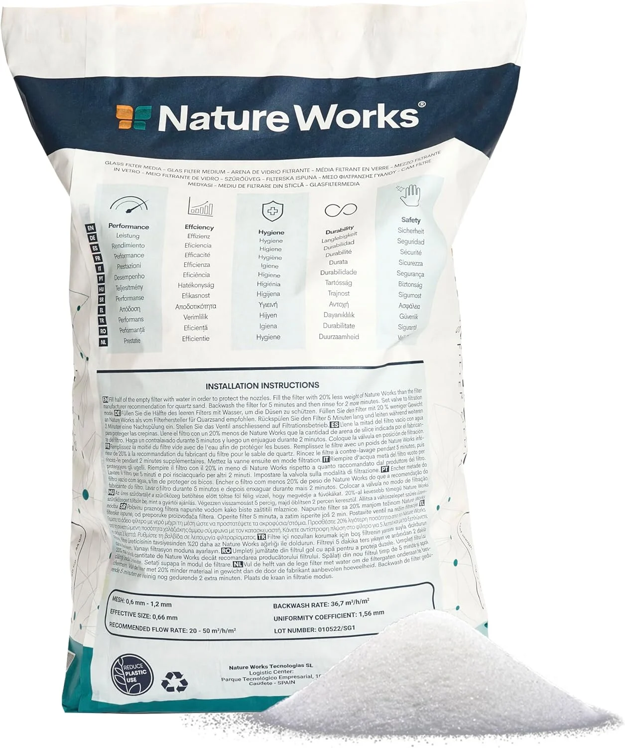 شن و ماسه فیلتر Nature Works برای استخر با قدرت فیلتراسیون 99.64٪، کاهش مصرف آب و انرژی، ساخته شده با شیشه فنی برای حداکثر بهداشت - کیسه 10 کیلوگرمی شن و ماسه فیلتر Nature Works برای استخر با قدرت فیلتراسیون 99.64٪، کاهش مصرف آب و انرژی، ساخته شده با شیشه فنی برای حداکثر بهداشت - کیسه 10 کیلوگرمی