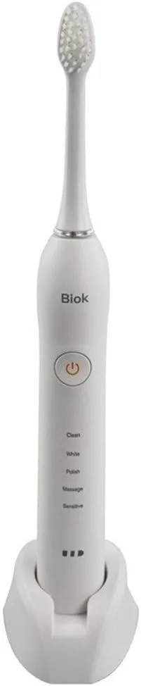 مسواک برقی بزرگسالان A-N با قابلیت شارژ القایی، تنظیم 5 سرعته و سفید کننده دندان (رنگ: سفید)