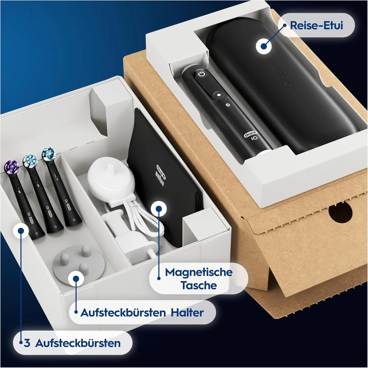 مسواک برقی اورال-بی iO 6 Plus Edition با فناوری مغناطیسی، 3 سری یدک، 5 حالت تمیز کردن، نمایشگر و کیف مسافرتی، مشکی مسواک برقی اورال-بی iO 6 Plus Edition با فناوری مغناطیسی، 3 سری یدک، 5 حالت تمیز کردن، نمایشگر و کیف مسافرتی، مشکی
