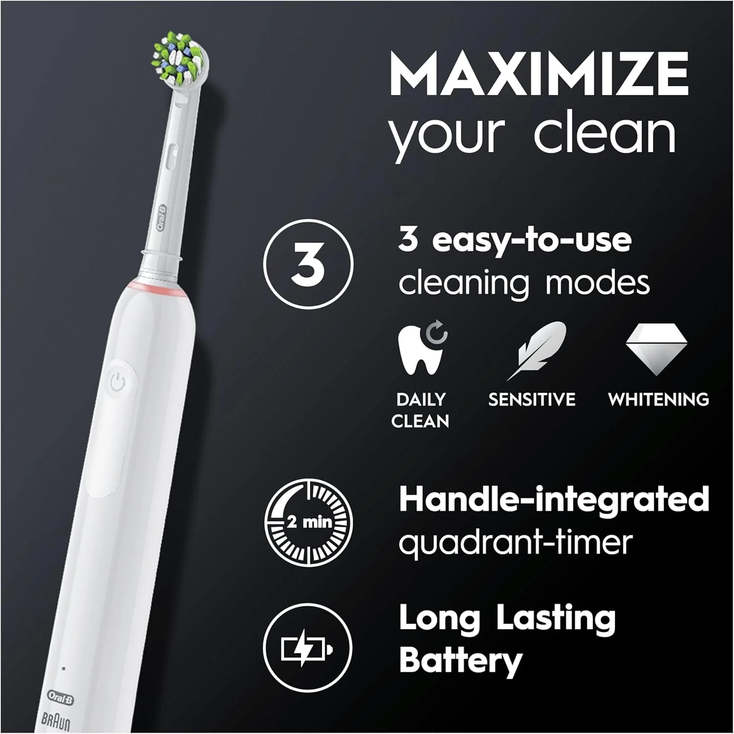 مسواک برقی صورتی Oral-B Pro Series 3، دارای 1 سری مسواک، 1 کیف مسافرتی، طراحی شده توسط Braun مسواک برقی صورتی Oral-B Pro Series 3، دارای 1 سری مسواک، 1 کیف مسافرتی، طراحی شده توسط Braun