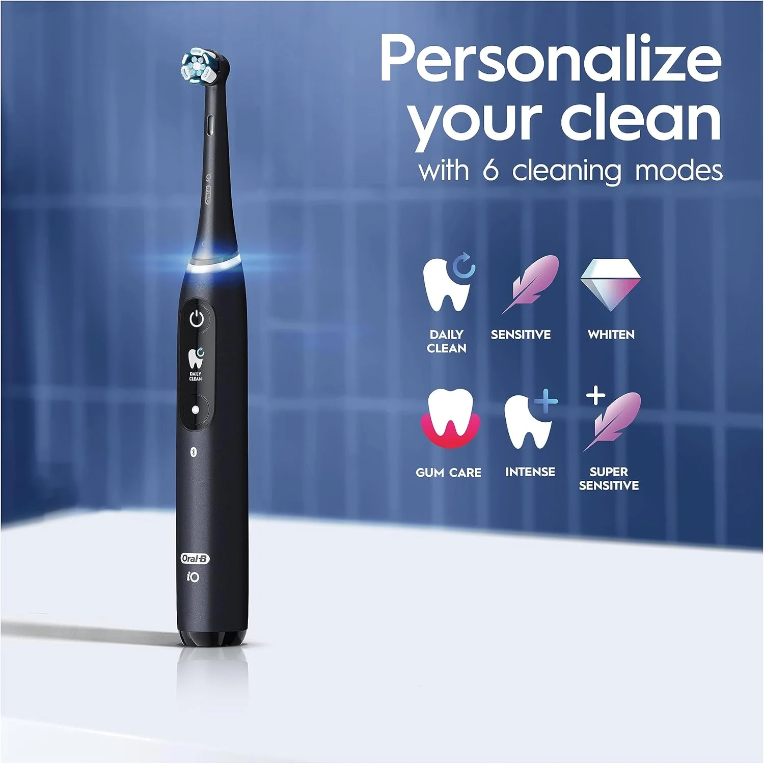 Oral-B iO8 2x Electric Toothbrushes For Adults, App Connected Handles, 4 Toothbrush Heads, 1 Travel Case, Toothbrush Head Holder, 6 Modes, 2 Pin UK Plug, Black/Violet Oral-B iO8 2x Electric Toothbrushes For Adults, App Connected Handles, 4 Toothbrush Heads, 1 Travel Case, Toothbrush Head Holder, 6 Modes, 2 Pin UK Plug, Black/Violet