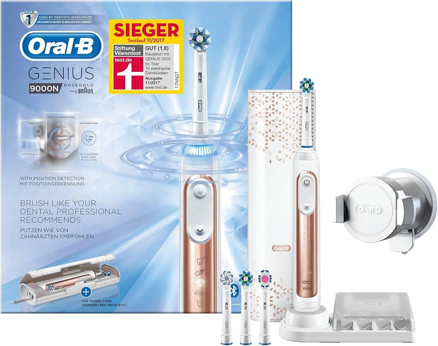 Oral-B Genius 9000N Electric Toothbrush with Position Detection Technology, Rose Gold Oral-B Genius 9000N Electric Toothbrush with Position Detection Technology, Rose Gold