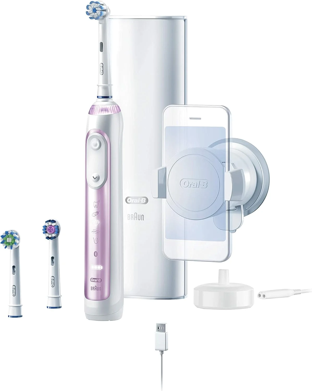 مسواک برقی اورال-بی Genius 9600، صورتی ساکورا، به همراه 3 سری
