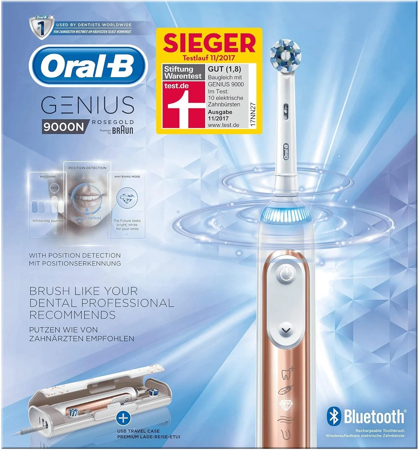 Oral-B Genius 9000N Electric Toothbrush with Position Detection Technology, Rose Gold Oral-B Genius 9000N Electric Toothbrush with Position Detection Technology, Rose Gold