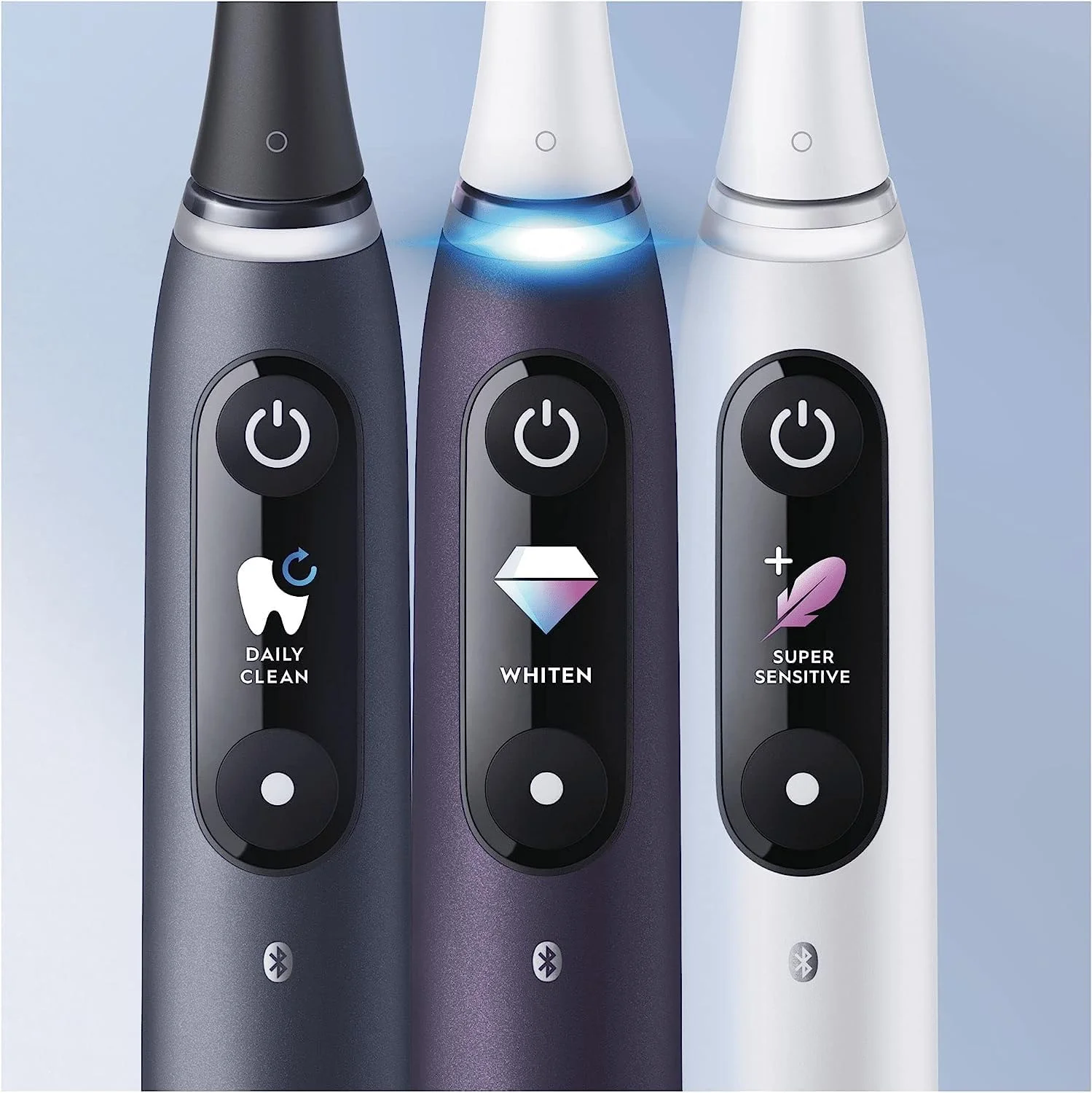مسواک برقی بزرگسالان Oral-B iO8، دسته متصل به برنامه، 3 سری مسواک، کیف مسافرتی و نگهدارنده سری مسواک، 6 حالت، دوشاخه 2 پین بریتانیا، بنفش مسواک برقی بزرگسالان Oral-B iO8، دسته متصل به برنامه، 3 سری مسواک، کیف مسافرتی و نگهدارنده سری مسواک، 6 حالت، دوشاخه 2 پین بریتانیا، بنفش