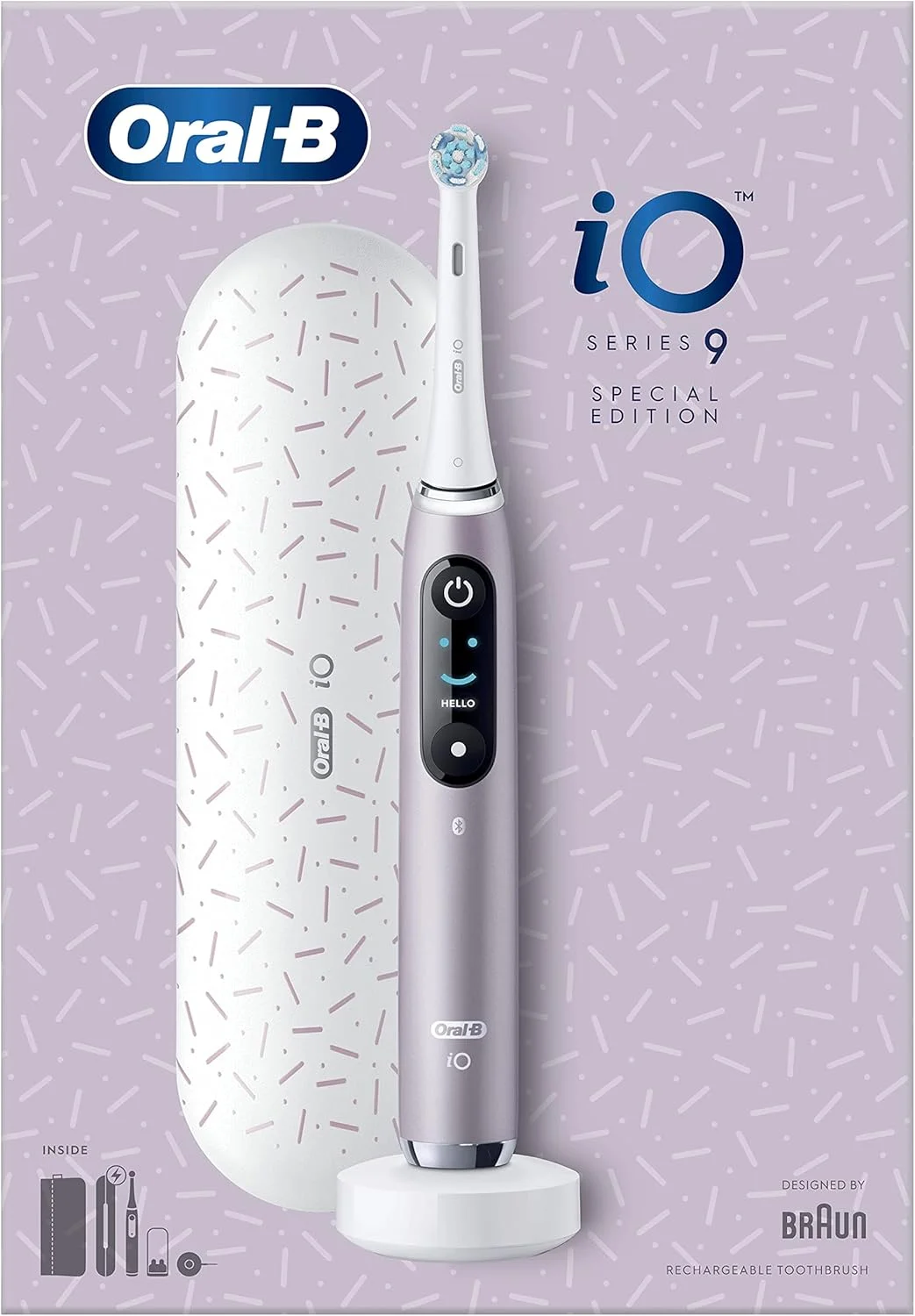 مسواک برقی بزرگسالان Oral-B iO9، دسته متصل به برنامه، 1 عدد سری مسواک، کیف مسافرتی شارژ شونده و کیف مغناطیسی، 7 حالت، دوشاخه 2 پین، نسخه ویژه مسواک برقی بزرگسالان Oral-B iO9، دسته متصل به برنامه، 1 عدد سری مسواک، کیف مسافرتی شارژ شونده و کیف مغناطیسی، 7 حالت، دوشاخه 2 پین، نسخه ویژه