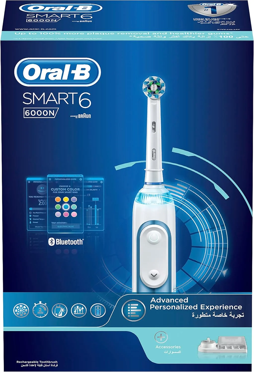 مسواک برقی هوشمند اورال-بی مدل Smart 6 6000N، مربی هوشمند، رنگ سفید مسواک برقی هوشمند اورال-بی مدل Smart 6 6000N، مربی هوشمند، رنگ سفید