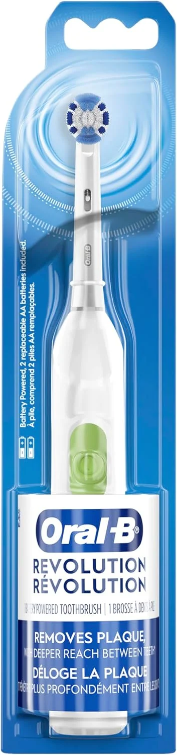 مسواک باتری خور Oral-B Revolution با (1) سری مسواک، سفید، باتری شامل می شود