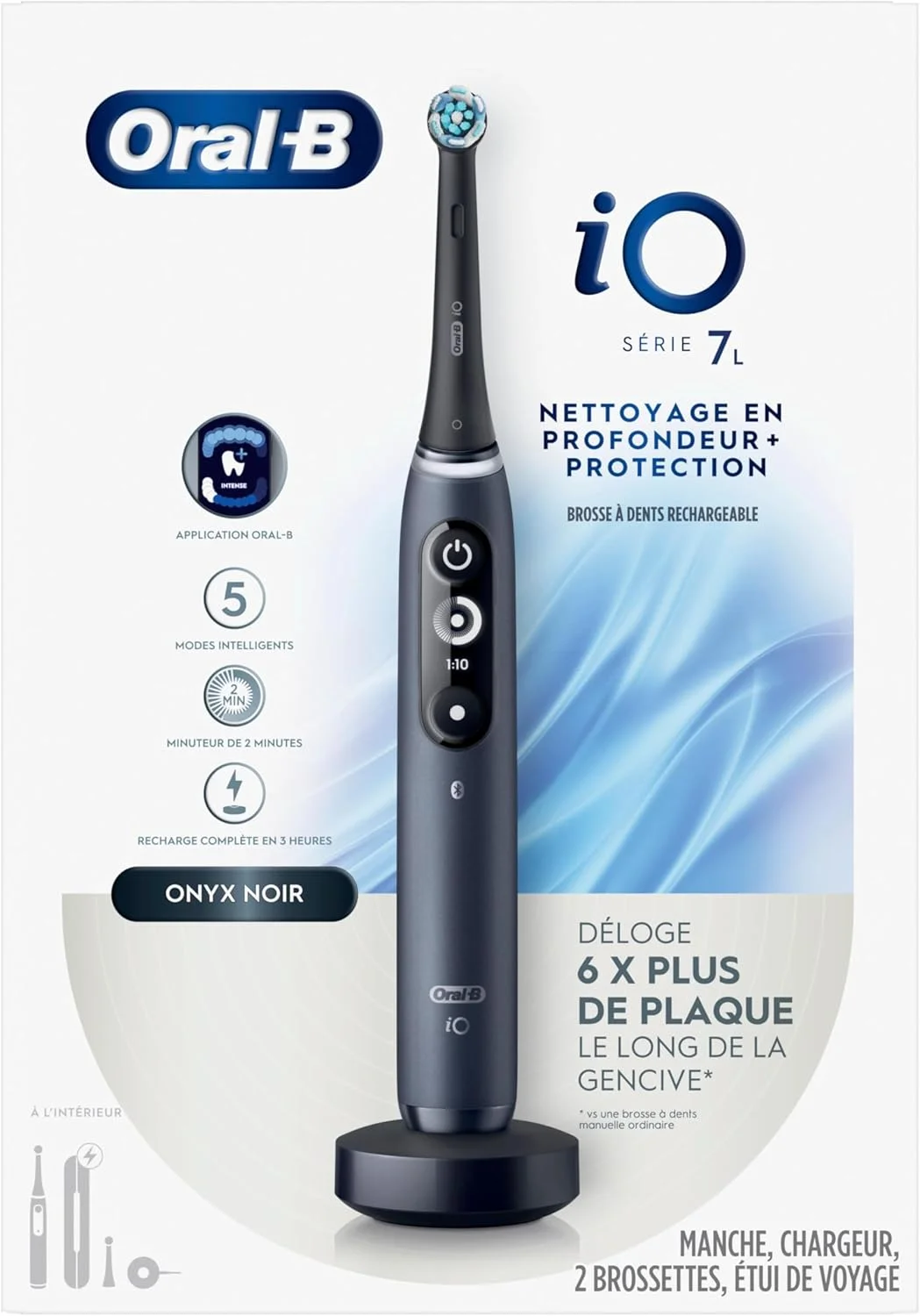 مسواک برقی شارژی اورال-بی iO Deep Clean + Protect، مشکی همراه با مسواک iO Series 7، 2 عدد سری یدکی و یک کیف مسافرتی شارژ مسواک برقی شارژی اورال-بی iO Deep Clean + Protect، مشکی همراه با مسواک iO Series 7، 2 عدد سری یدکی و یک کیف مسافرتی شارژ