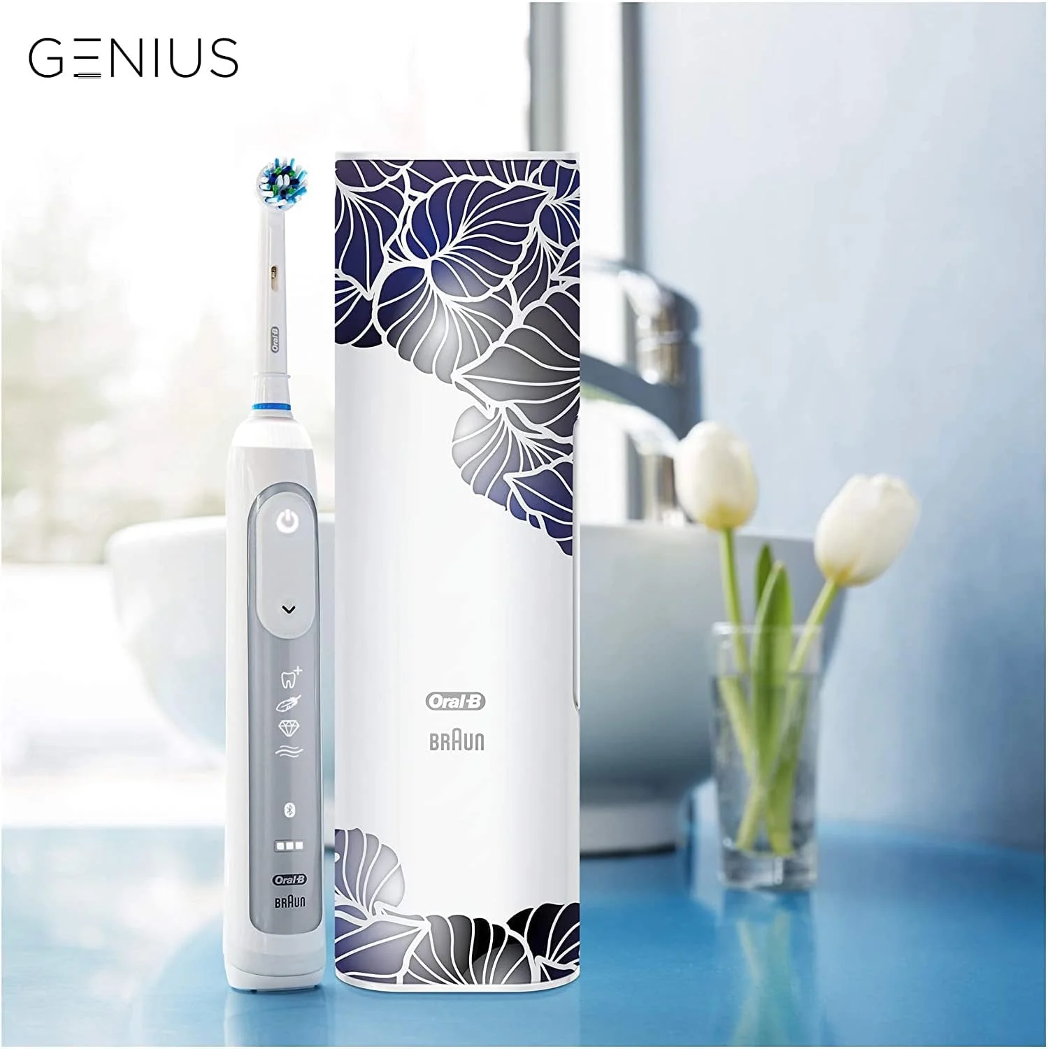 مسواک برقی شارژی اورال-بی Genius 8500n با دسته متصل بلوتوثی، حسگر موقعیت، 1 برس و 1 کیف مسافرتی ممتاز رایگان، نقره ای مسواک برقی شارژی اورال-بی Genius 8500n با دسته متصل بلوتوثی، حسگر موقعیت، 1 برس و 1 کیف مسافرتی ممتاز رایگان، نقره ای