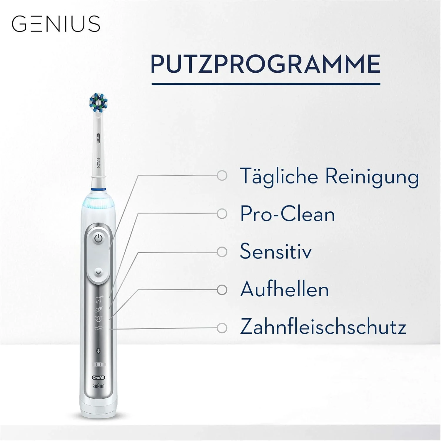 مسواک برقی شارژی اورال-بی Genius 8500n با دسته متصل بلوتوثی، حسگر موقعیت، 1 برس و 1 کیف مسافرتی ممتاز رایگان، نقره ای مسواک برقی شارژی اورال-بی Genius 8500n با دسته متصل بلوتوثی، حسگر موقعیت، 1 برس و 1 کیف مسافرتی ممتاز رایگان، نقره ای