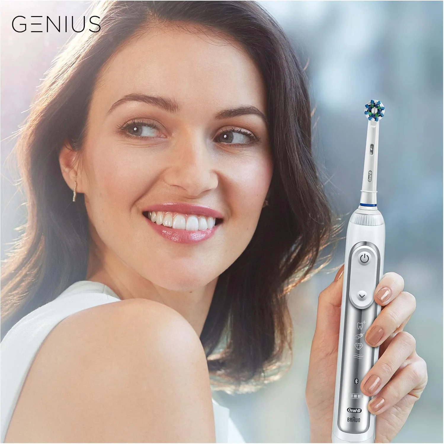 مسواک برقی شارژی اورال-بی Genius 8500n با دسته متصل بلوتوثی، حسگر موقعیت، 1 برس و 1 کیف مسافرتی ممتاز رایگان، نقره ای مسواک برقی شارژی اورال-بی Genius 8500n با دسته متصل بلوتوثی، حسگر موقعیت، 1 برس و 1 کیف مسافرتی ممتاز رایگان، نقره ای