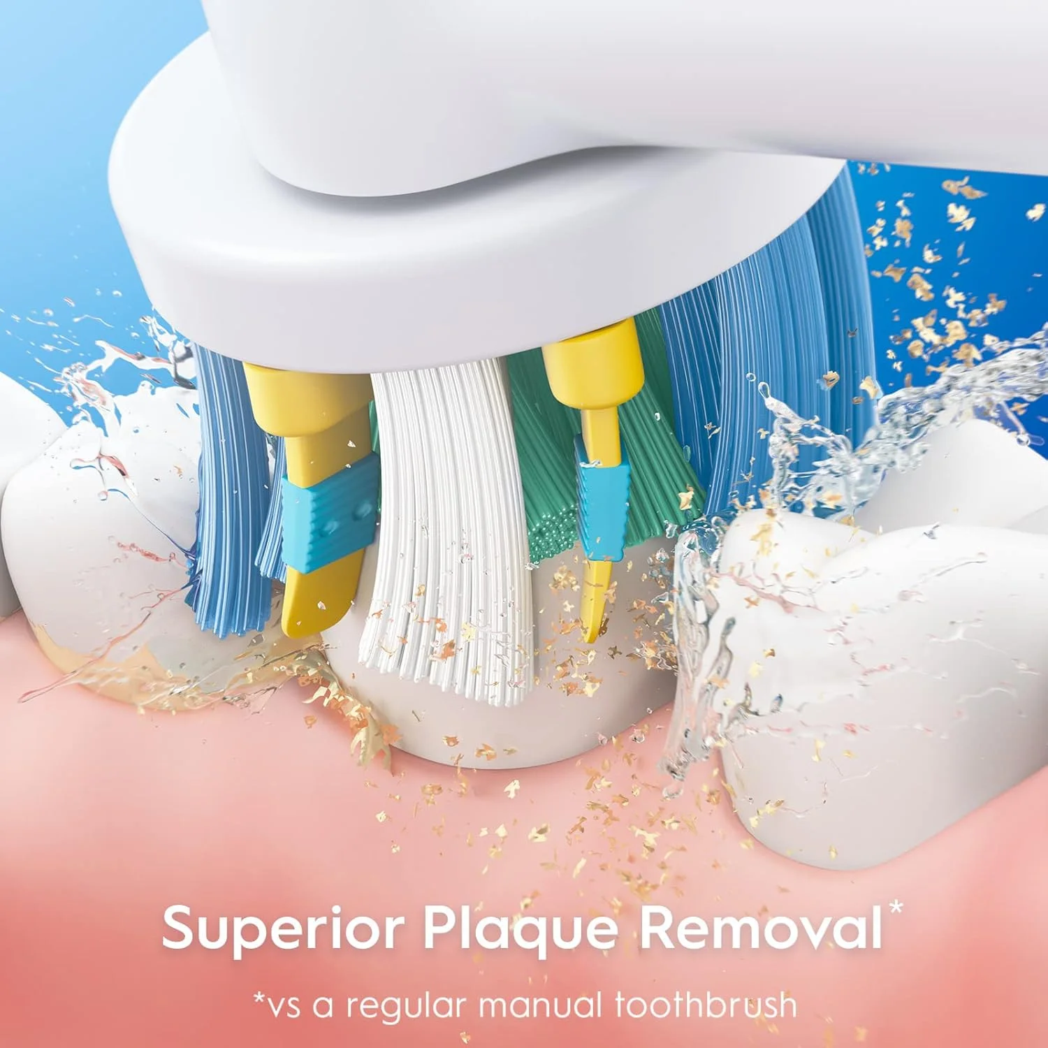 مسواک برقی اورال-بی Pro 300 Floss Action Vitality با (1) سری مسواک، قابل شارژ، سفید