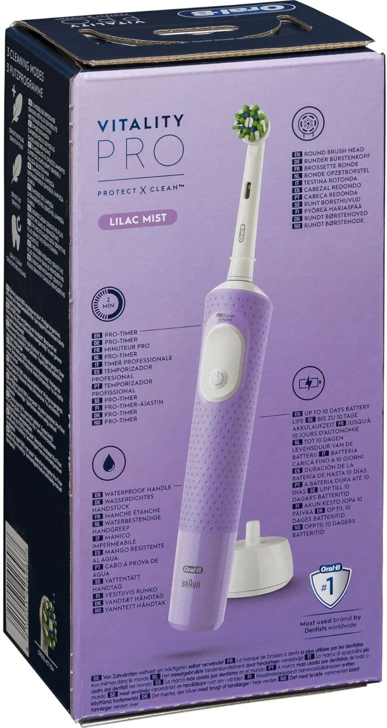 مسواک برقی اورال-بی مدل Vitality Pro بنفش 1 عدد مسواک برقی اورال-بی مدل Vitality Pro بنفش 1 عدد