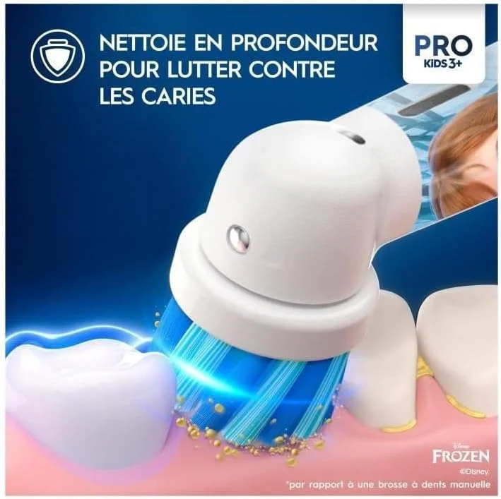 مسواک برقی کودکانه Oral-B Pro Kids Frozen، مناسب کودکان 3 سال به بالا، شامل حالت Sensitiv+ برای مراقبت از دندان، برس های فوق العاده نرم، 1 عدد سری مسواک، 1 عدد جعبه مسافرتی، 4 عدد برچسب، آبی/بنفش مسواک برقی کودکانه Oral-B Pro Kids Frozen، مناسب کودکان 3 سال به بالا، شامل حالت Sensitiv+ برای مراقبت از دندان، برس های فوق العاده نرم، 1 عدد سری مسواک، 1 عدد جعبه مسافرتی، 4 عدد برچسب، آبی/بنفش