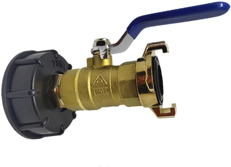 آداپتور مخزن IBC، 2 عدد اتصالات مخزن IBC S60x6 مخزن ذخیره آب (درب + 3/4'geka+شیر)