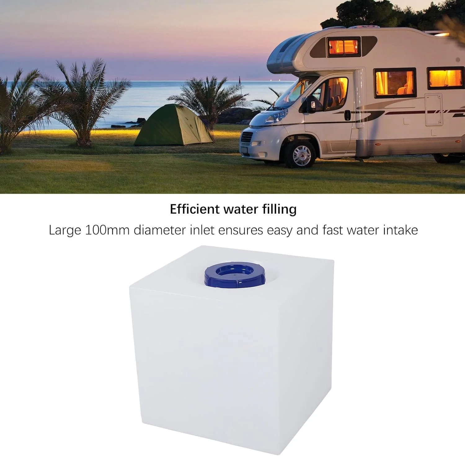 مخزن آب شیرین Akozon، مخزن آب RV با ظرفیت 8 گالن، 32.5x31.5x30.5 سانتی متر، مخزن ذخیره آب شیرین LLDPE با گرید غذایی برای تریلر، کمپر، قایق و قایق تفریحی