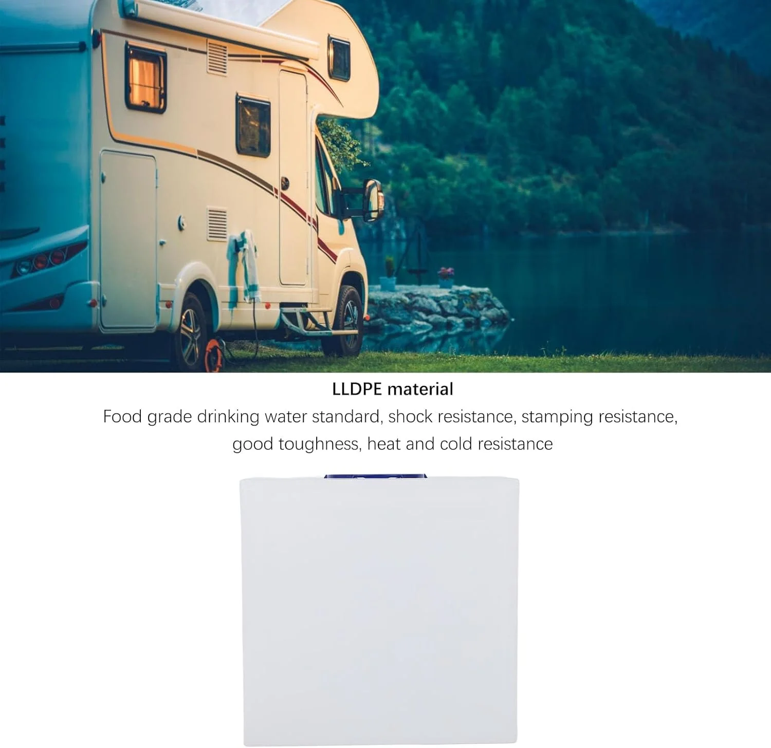 مخزن آب شیرین Akozon، مخزن آب RV با ظرفیت 8 گالن، 32.5x31.5x30.5 سانتی متر، مخزن ذخیره آب شیرین LLDPE با گرید غذایی برای تریلر، کمپر، قایق و قایق تفریحی