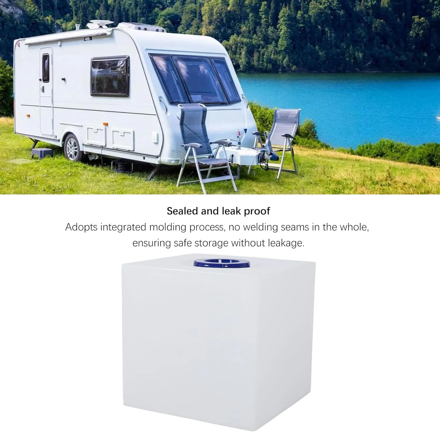 مخزن آب شیرین Akozon، مخزن آب RV با ظرفیت 8 گالن، 32.5x31.5x30.5 سانتی متر، مخزن ذخیره آب شیرین LLDPE با گرید غذایی برای تریلر، کمپر، قایق و قایق تفریحی