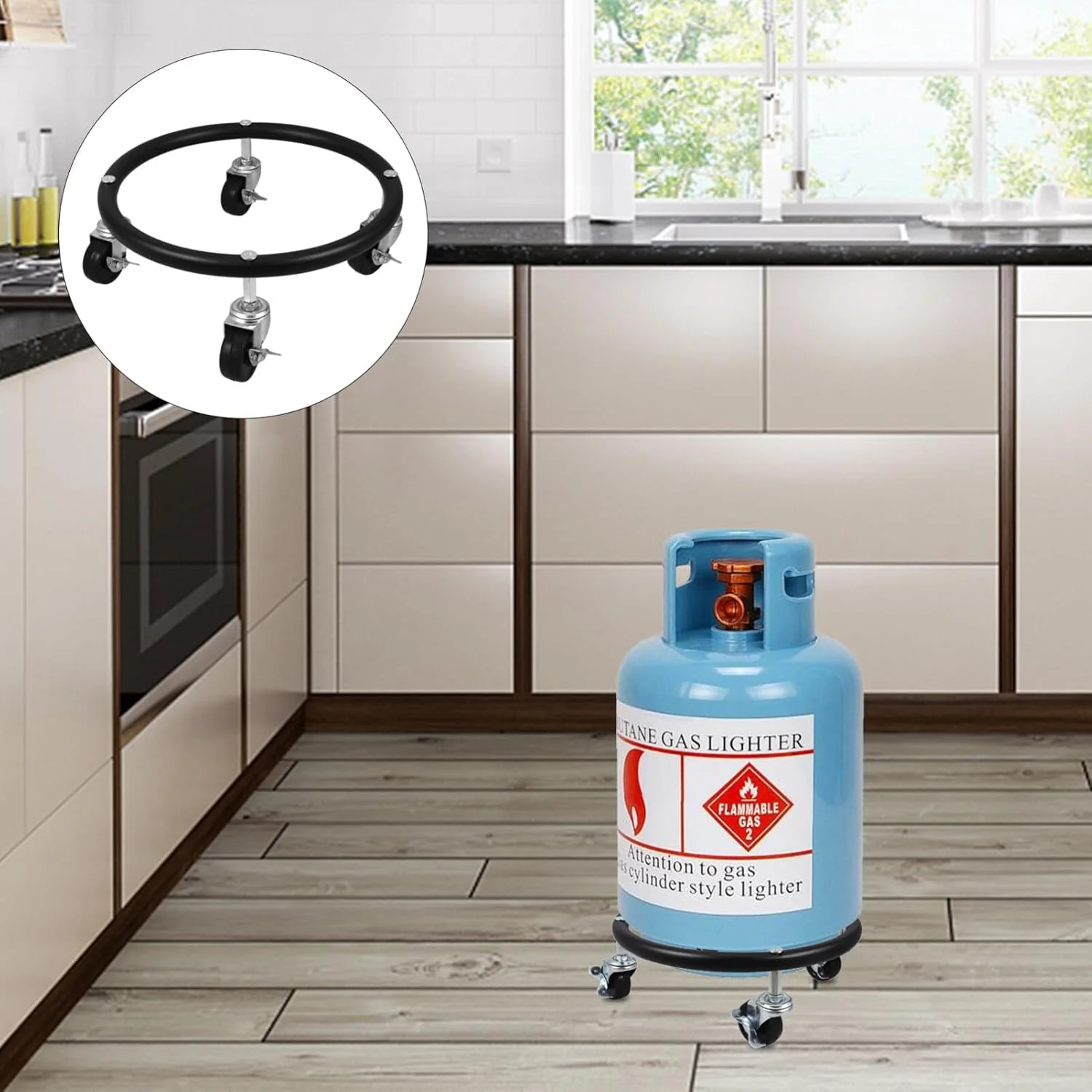 پایه متحرک کپسول پروپان Alipis، پایه چرخدار مخزن پروپان با چرخ های چرخشی، تثبیت کننده مخزن گاز سنگین برای حمل و نگهداری ثابت سیلندر گاز پایه متحرک کپسول پروپان Alipis، پایه چرخدار مخزن پروپان با چرخ های چرخشی، تثبیت کننده مخزن گاز سنگین برای حمل و نگهداری ثابت سیلندر گاز