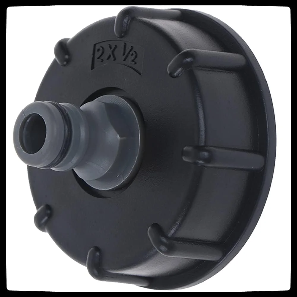 آداپتور تانک IBC مدل NA، بسته 2 عددی، کانکتور IBC S60x6 به شیر آب 4/1 اینچ، درپوش اتصال رزوه درشت، شیر تانک ذخیره سازی، اتصالات شلنگ تانک آب